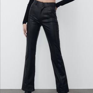 ZARA Faux leather flared pants